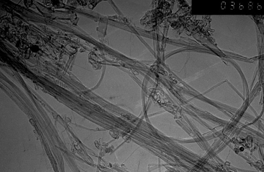 TEM Image of ACS Material Double-Walled Carbon Nanotubes (Length = ~50 μm)