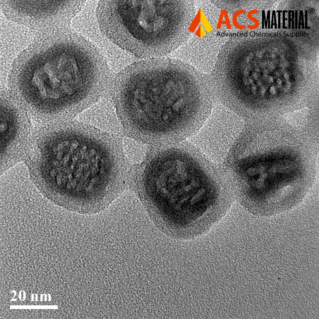 TEM Image of ACS Material Mesoporous Silica-Coated Upconverting Nanoparticles