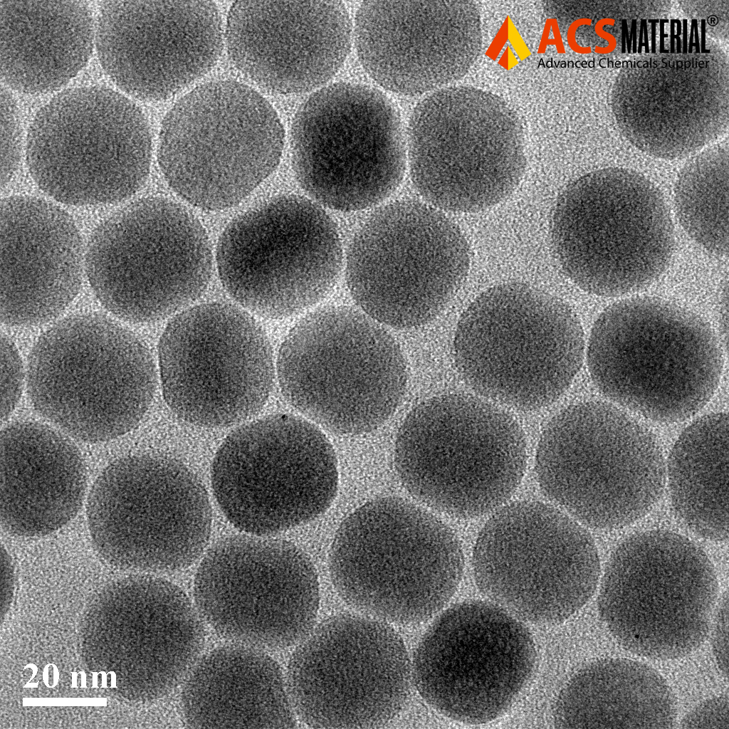 TEM image of ACS Material Oil Dispersible Upconverting Nanoparticles