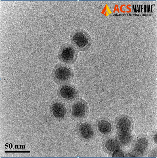 TEM Image of ACS Material Silica-Coated Upconverting Nanoparticles